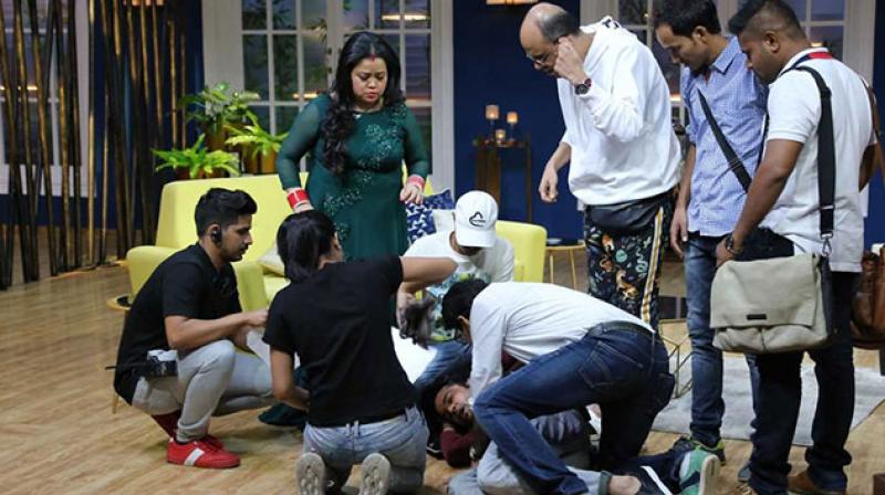Bharti singh on the set Bharti singh on the set