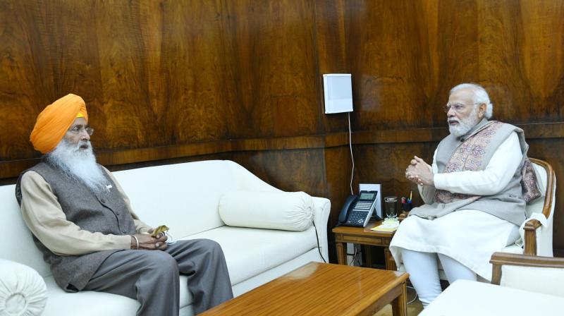 PM Modi Meets Sukhdev Singh Dhindsa