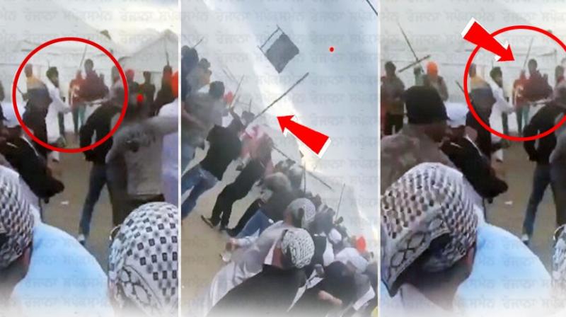 Punjabis clashed during Nagar Kirtan in USA, attacked each other with sticks, video viral Punjabis clashed during Nagar Kirtan in USA, attacked each other with sticks, video viral