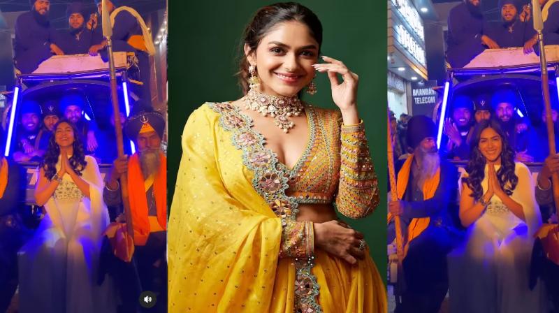 Bollywood actress Mranal Thakur called 'Sat Sri Akal' along with Nihang Singhs Bollywood actress Mranal Thakur called 'Sat Sri Akal' along with Nihang Singhs