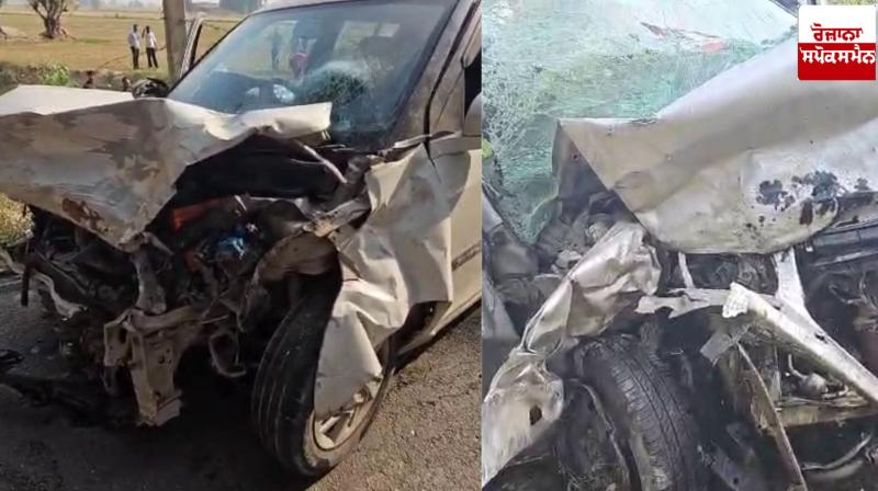 Ferozepur News: A big accident happened on the day of Diwali, a terrible collision between two cars Ferozepur News: A big accident happened on the day of Diwali, a terrible collision between two cars