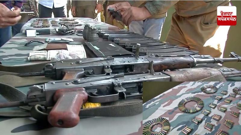 Huge quantity of weapons and cash recovered from 3 terrorists killed in Shopian Huge quantity of weapons and cash recovered from 3 terrorists killed in Shopian