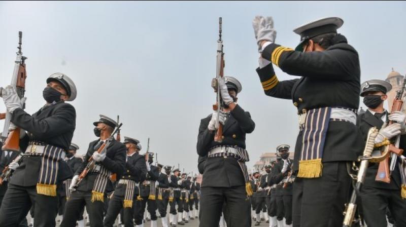 Indian Navy Personnel Groove Enthusiastically At Republic Day Parade Rehearsal Indian Navy Personnel Groove Enthusiastically At Republic Day Parade Rehearsal