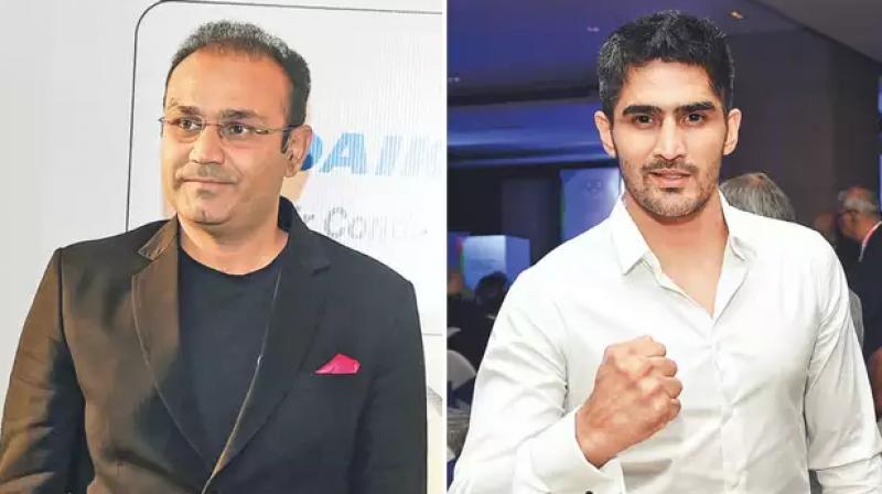 Virender Sehwag & Vijender Singh Virender Sehwag & Vijender Singh