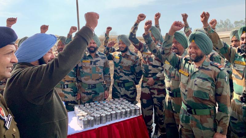 Punjab Chief Minister joins Indian Army officers and men with slogans of Bharat Mata Ki Jai