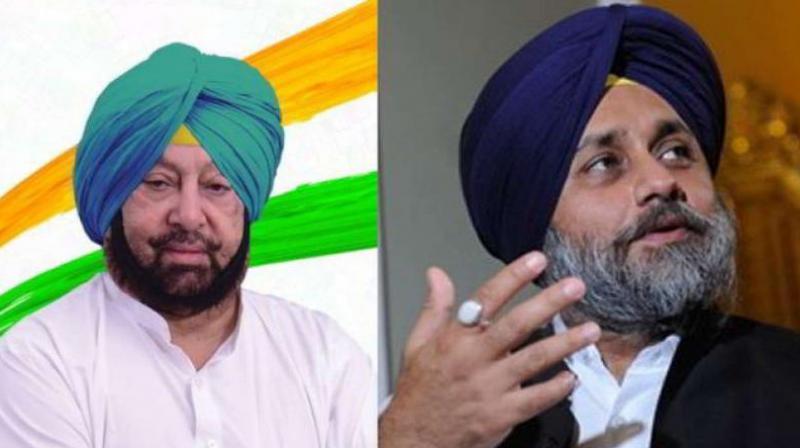 Amrinder Singh with Sukhbir Badal Amrinder Singh with Sukhbir Badal