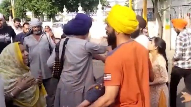Clash between 2 parties outside Gurdwara Sri Ber Sahib