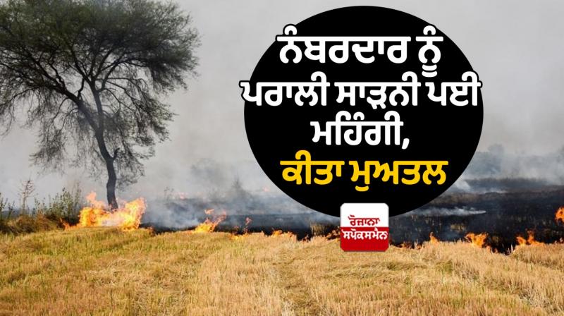Numberedar Suspended in the case of stubble burning Numberedar Suspended in the case of stubble burning