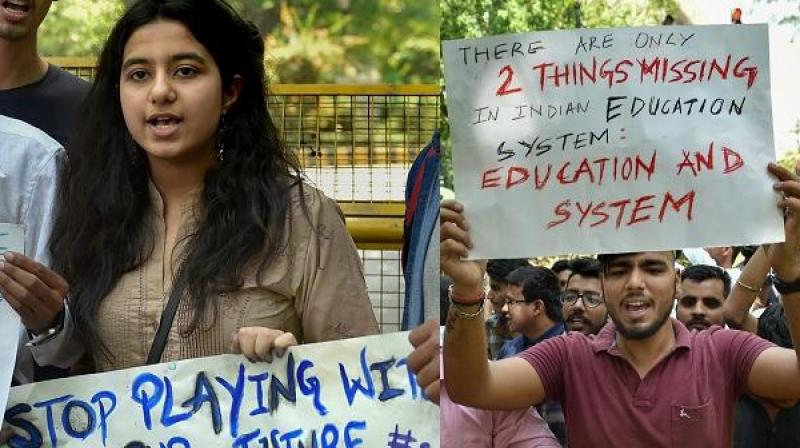 protest cbse office protest cbse office
