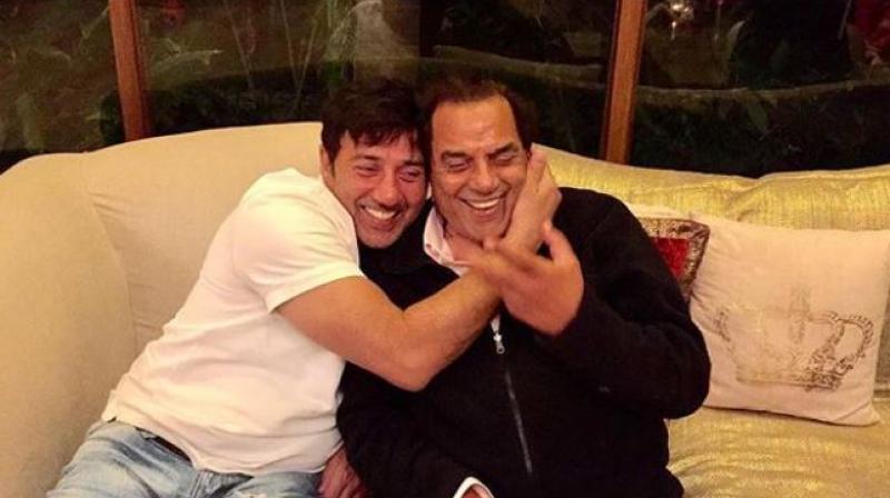 Dharmendra with Sunny Deol Dharmendra with Sunny Deol