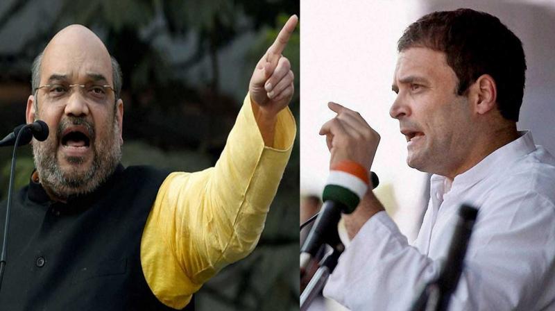 BJP president Amit Shah attacks on congress BJP president Amit Shah attacks on congress