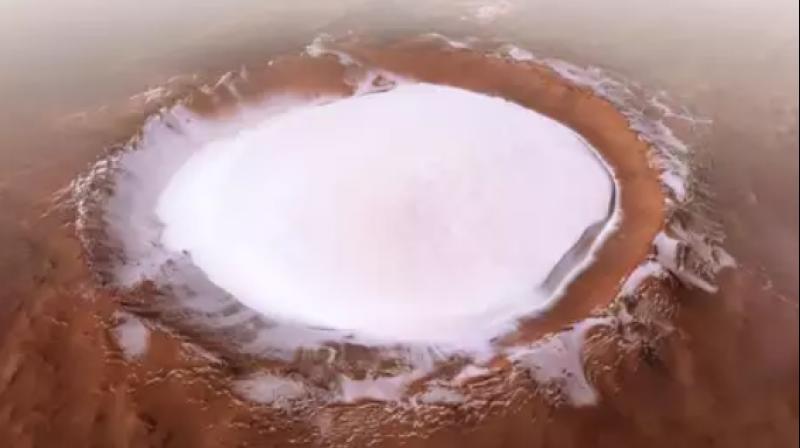 Ice filled crater