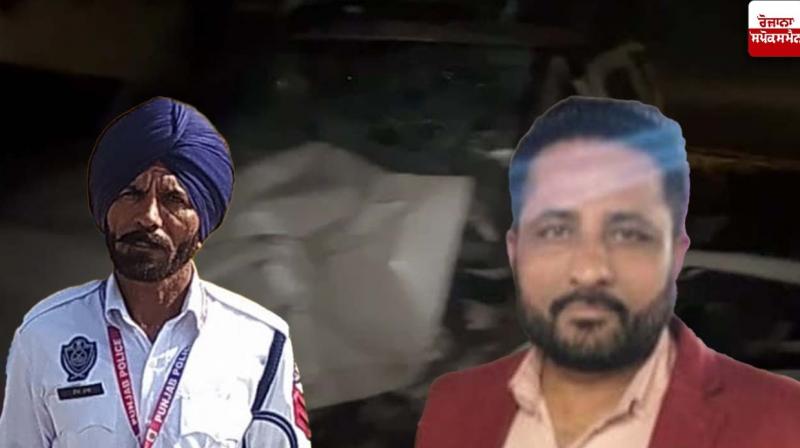 Traffic policeman and a driver died in a road accident Traffic policeman and a driver died in a road accident