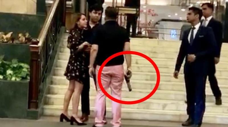 BSP leader’s son booked for brandishing weapon in foyer of 5-star hotel BSP leader’s son booked for brandishing weapon in foyer of 5-star hotel
