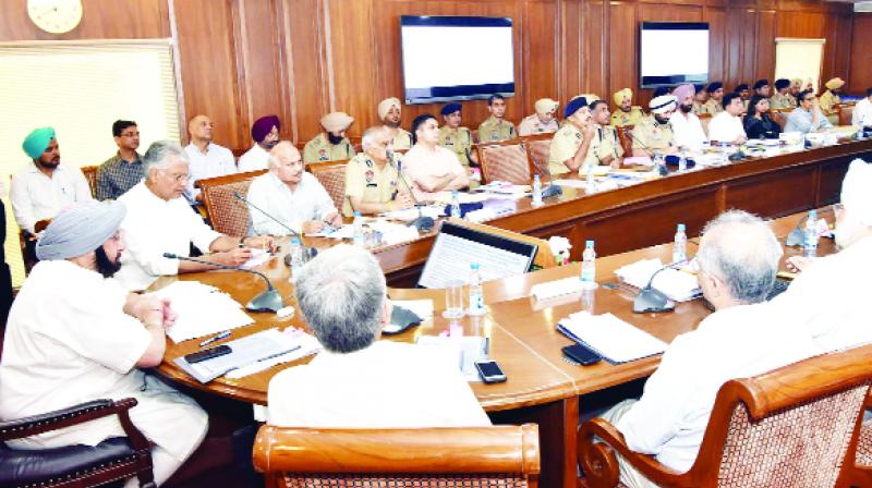 Capt Amarinder Singh addresses the meeting