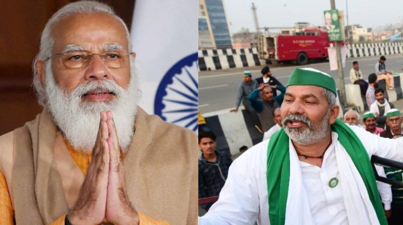 PM Modi and Rakesh Tikait PM Modi and Rakesh Tikait