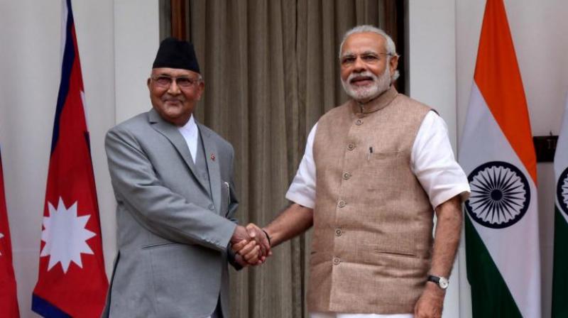 Narendra Modi and K. P. Sharma Oli Narendra Modi and K. P. Sharma Oli