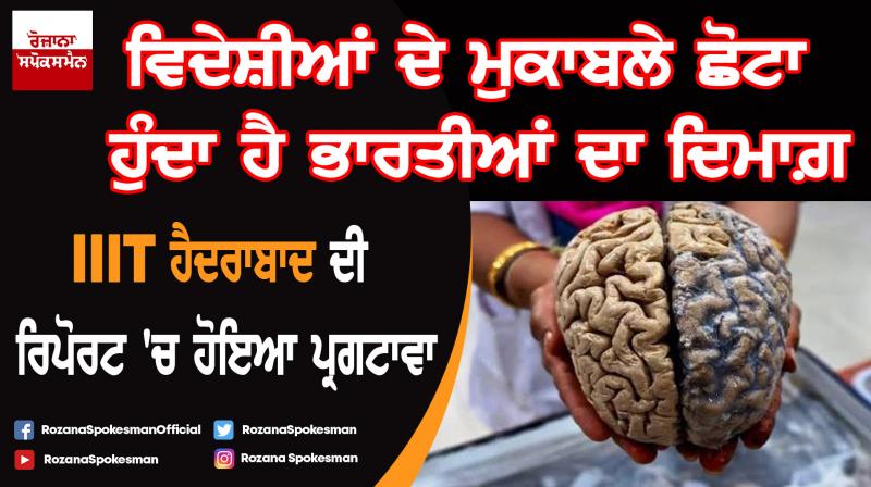 Indian brain size is smaller : Research Indian brain size is smaller : Research