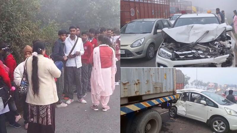 25 to 30 vehicle collision in Ludhiana 25 to 30 vehicle collision in Ludhiana