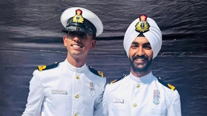 Parasdeep and Yuvraj become officers in the Indian Navy