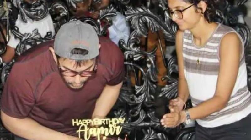 Aamir celebrates birthday with wife Aamir celebrates birthday with wife