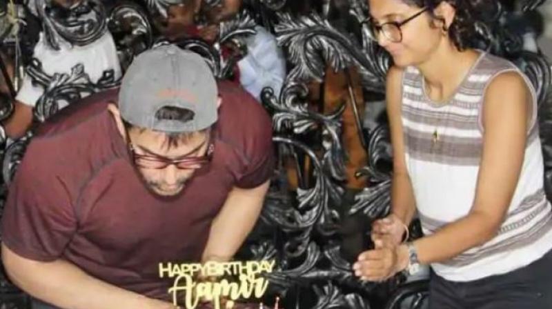 Aamir celebrates birthday with wife