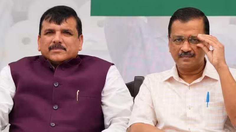 Arvind Kejriwal and Sanjay Singh Arvind Kejriwal and Sanjay Singh