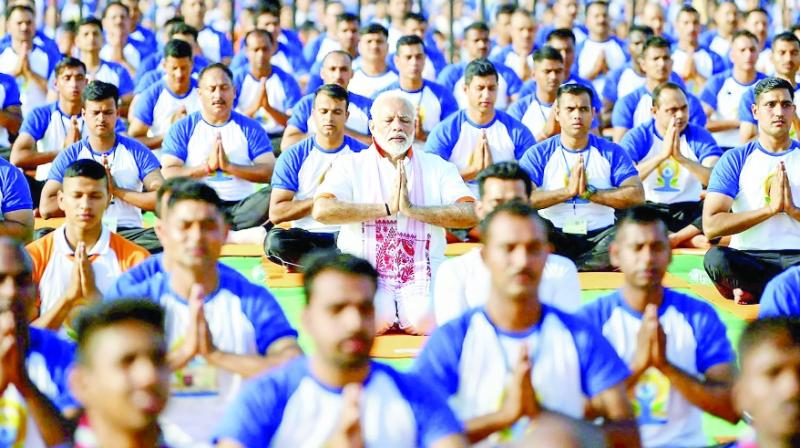 Narendra Modi Doing Yoga in Dehradun Narendra Modi Doing Yoga in Dehradun