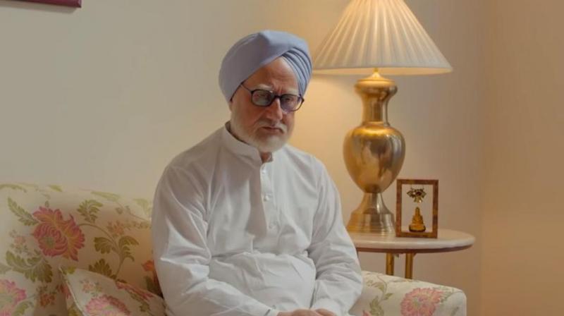 In the movie trailers, Anupam Kher,  In Dr. Manmohan Singh's character