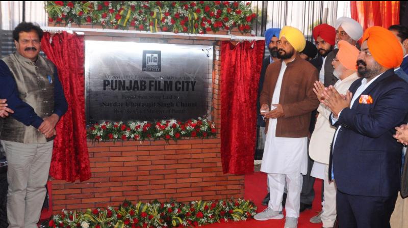 CHIEF MINISTER LAYS FOUNDATION STONE OF FILM CITY CHIEF MINISTER LAYS FOUNDATION STONE OF FILM CITY
