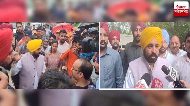 Chief Minister Bhagwant Mann arrived in flood affected area Chief Minister Bhagwant Mann arrived in flood affected area