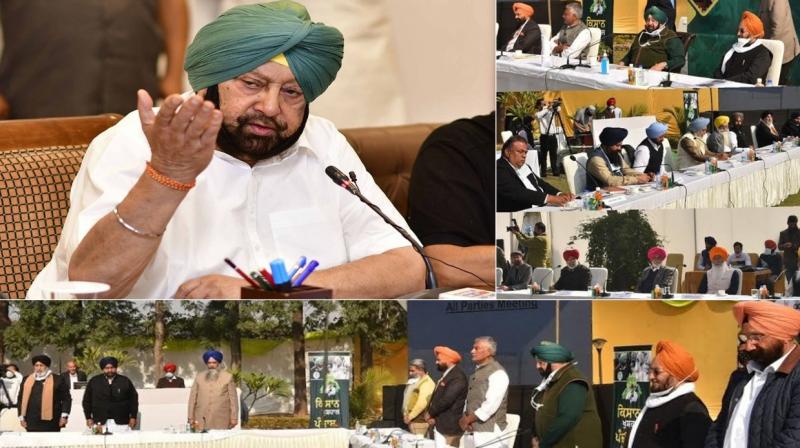 Captain Amarinder Singh chairing an All Party Meeting