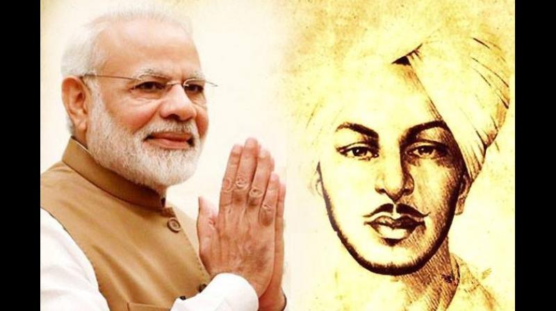 PM Modi pays homage to Shaheed Bhagat Singh, PM Modi pays homage to Shaheed Bhagat Singh,