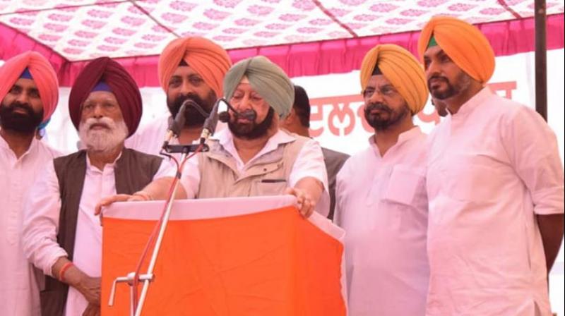 Chief Minister addressing rally in Fatehgarh Sahib