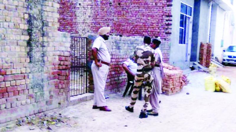 Police and  Army at crime scene