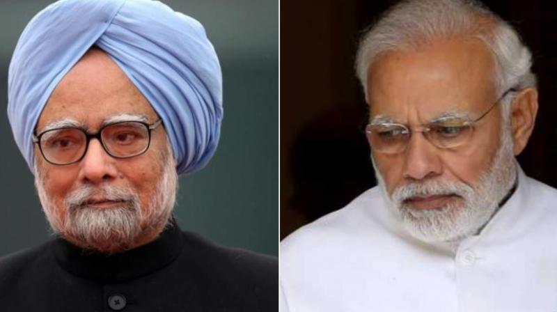 Dr Manmohan Singh With Modi 