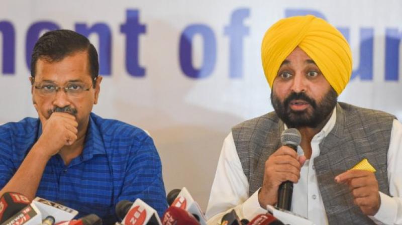 Arvind Kejriwal and Bhagwant Mann Arvind Kejriwal and Bhagwant Mann