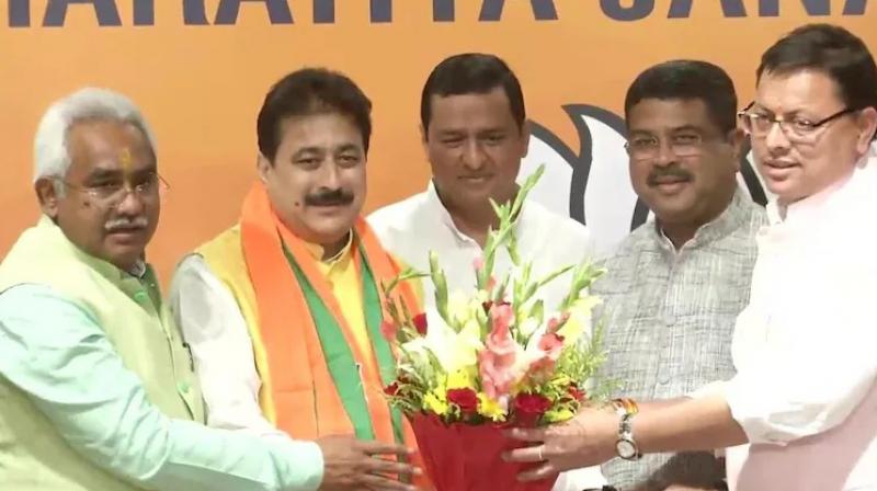  Uttarakhand Congress MLA Rajkumar joins BJP at party office in Delhi