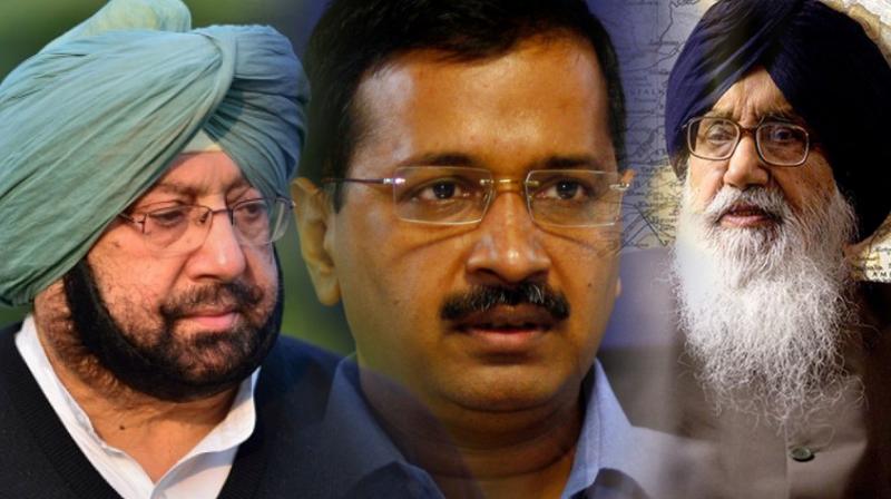 Parkash Singh Badal, Amarinder Singh, Arvind Kejriwal Parkash Singh Badal, Amarinder Singh, Arvind Kejriwal