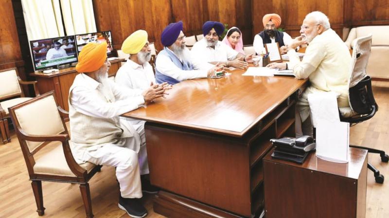 Akali Dal delegation meet PM Modi Akali Dal delegation meet PM Modi