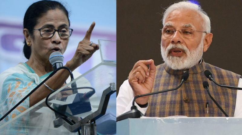 West Bengal CM Mamata Banerjee and PM Modi.