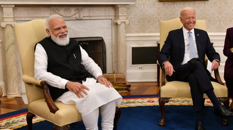 Indian PM Narendra Modi meets US President Joe Biden
