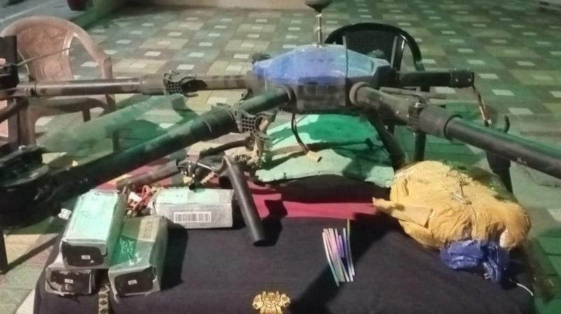 Hexacopter drone, 6 kg heroin seized in Amritsar Hexacopter drone, 6 kg heroin seized in Amritsar