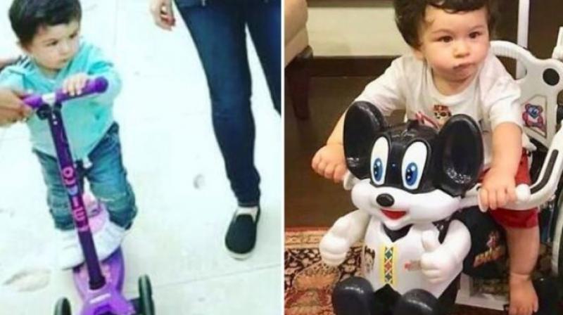 Taimur try to run scooter in London