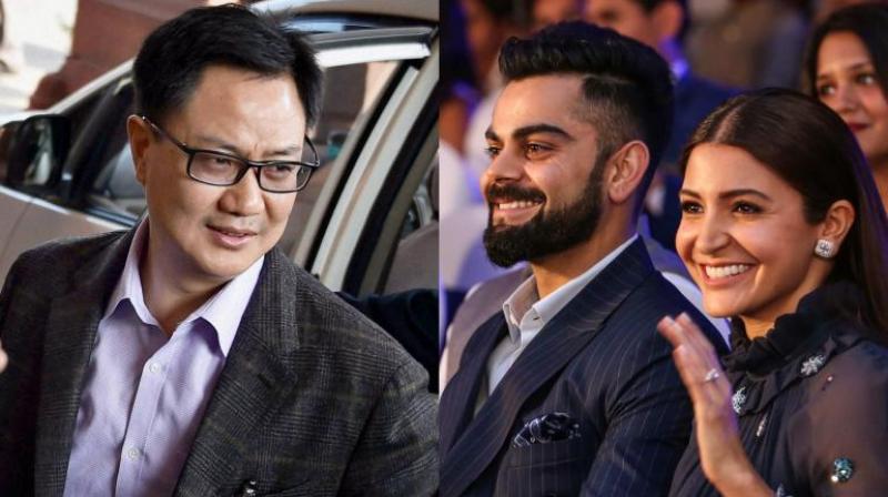 Minister Kiren Rijiju backs Anushka Sharma & Virat Kohli Minister Kiren Rijiju backs Anushka Sharma & Virat Kohli