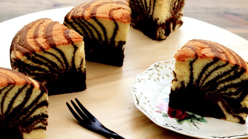 Eggless Zebra Cake Eggless Zebra Cake