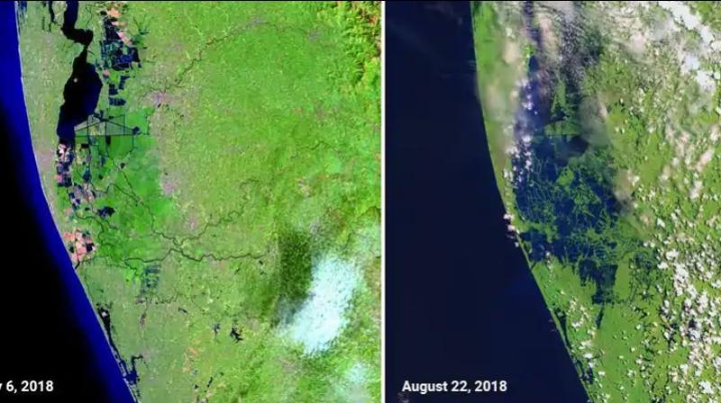 NASA releases before and after images of Kerala floods