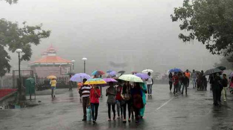 heavy rain in Shimla