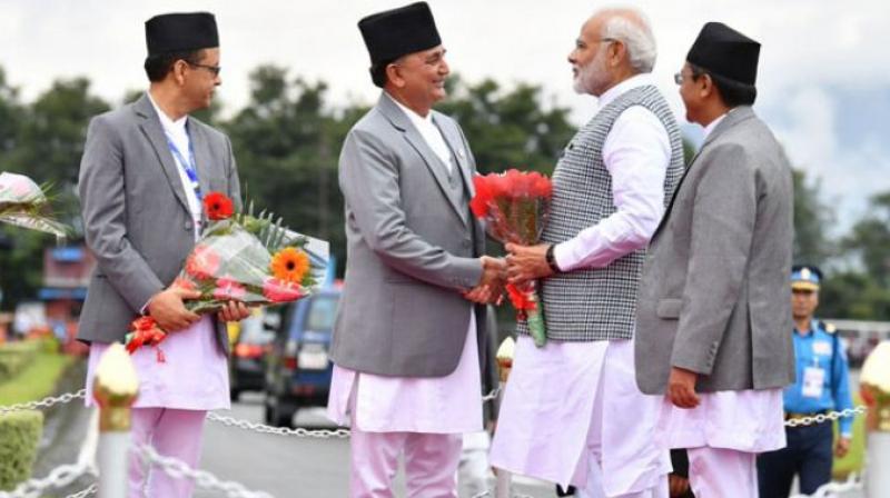 Nepali PM and Indian PM Narendra Modi