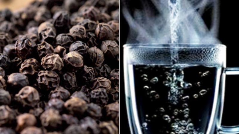 black pepper & lukewarm water black pepper & lukewarm water